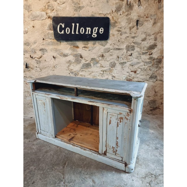 French Shop Counter in Oak and Zinc, 1900s For Sale - Image 13 of 18