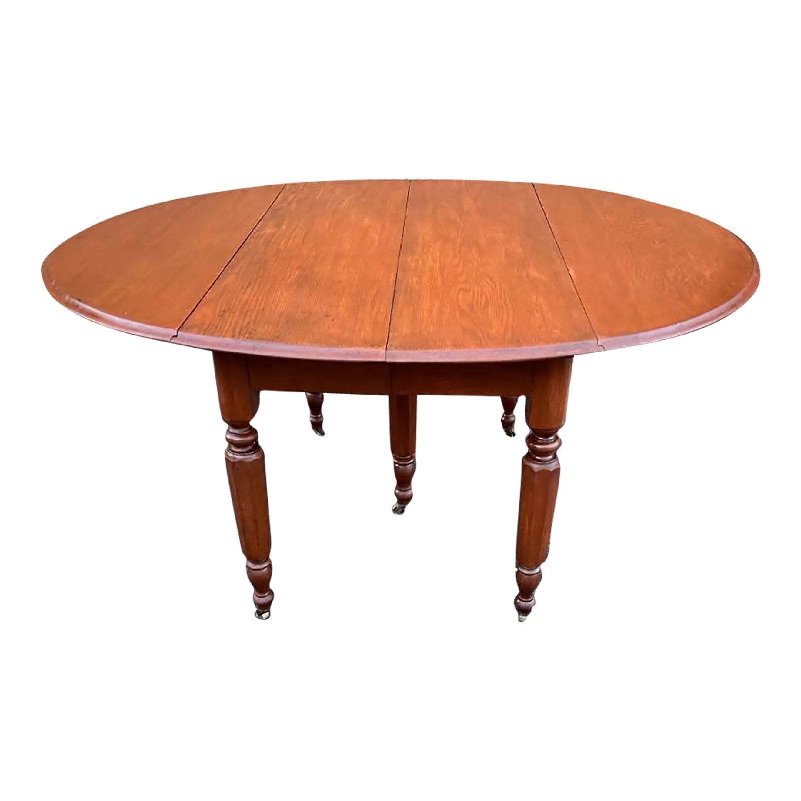 Antique Victorian Style Solid Oak Oval Extension Dining Table With 3 ...
