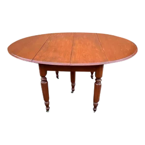 Antique Victorian Style Solid Oak Oval Extension Dining Table With 3 Leaves