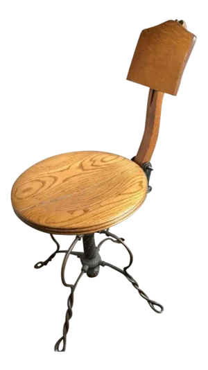 Antique American Industrial Factory Stool by Tonk