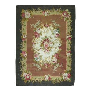 19th Century Louis Philippe French Aubusson Mid Carpet - 5'7" x 7'1" For Sale