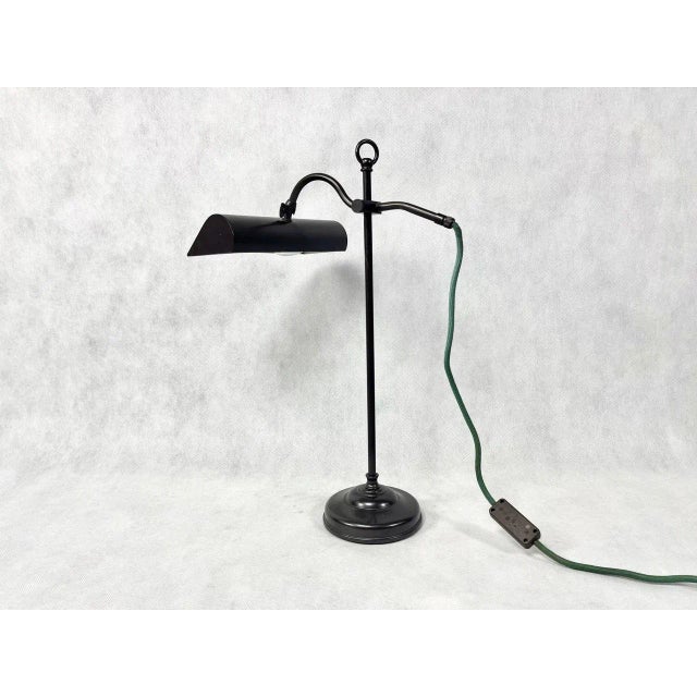 Art Deco Bankers Desk Lamp in Brass, 1940s For Sale - Image 4 of 9