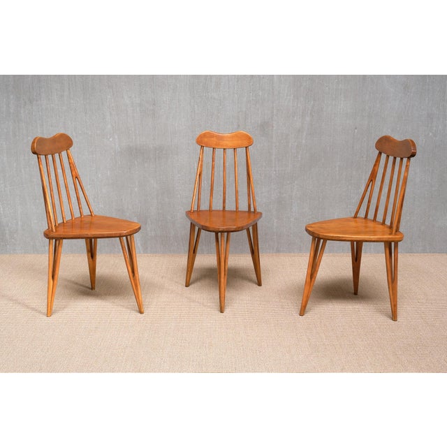 Bo Fjaestad Three-Legged Birch Chairs, Sweden, 1955, Set of 3 For Sale - Image 12 of 18