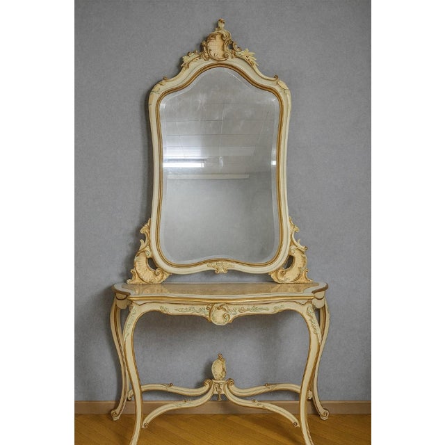 Large Vintage Louis XV Style Mirror Console, 1920s For Sale - Image 6 of 6