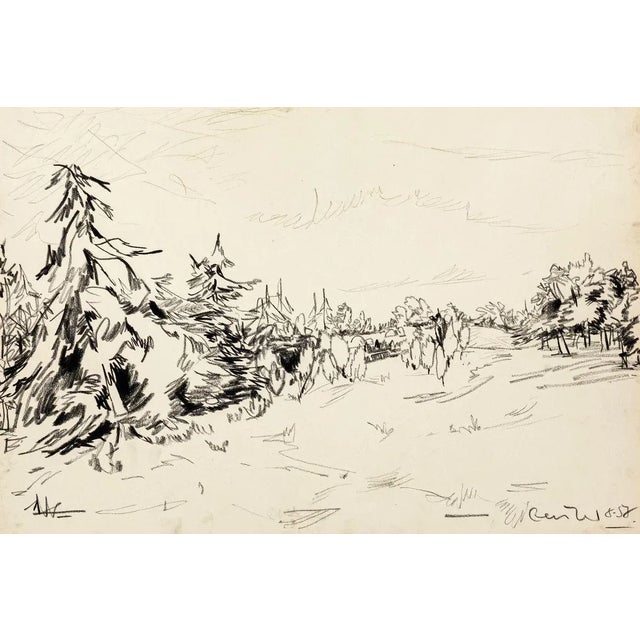 Landscape is an original drawing in oil pastel on paper realized by Tibor Gertler, one of the most important landscape...