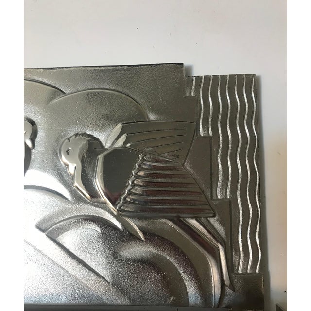 Early 20th Century French Art Deco Bird Sconces With Geometric Motif by Sabino - a Pair For Sale - Image 5 of 13