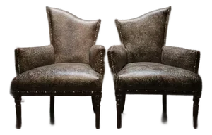 19th-Century High Back Armchairs Set
