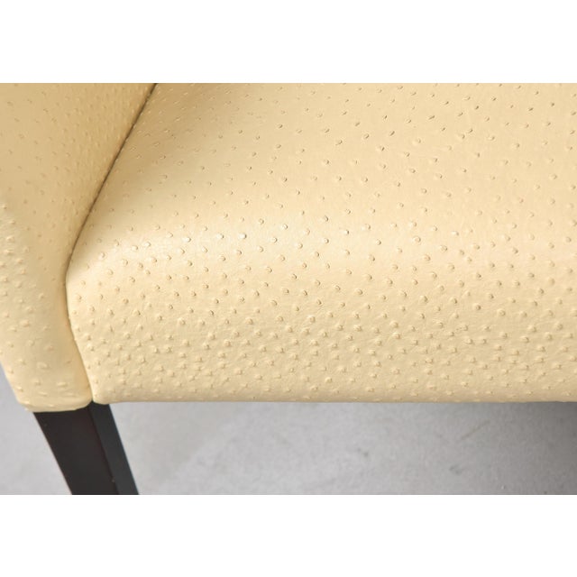 Wood French Art Deco Settee With Leather Upholstery and Black Frame For Sale - Image 7 of 12