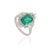 Regal 18k White Gold 3.31ct Zambian Emerald & 1.04ct Diamond Halo Cocktail Ring Size 4 For Sale - Image 4 of 17