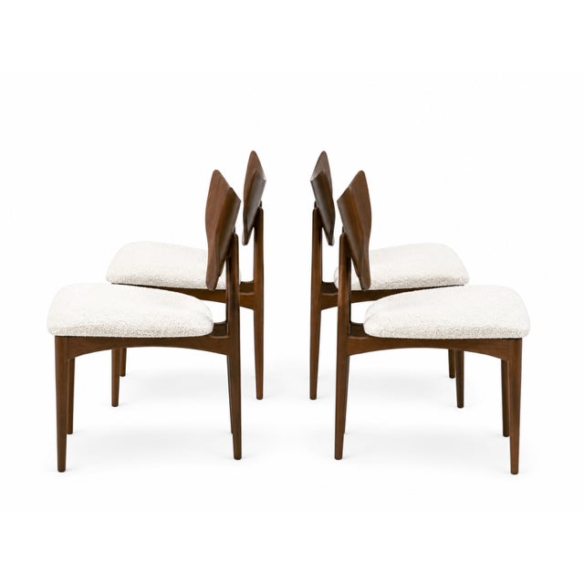Mid Century Style Solid Walnut Butterfly Dining Chairs - Set of 6 For Sale - Image 4 of 5