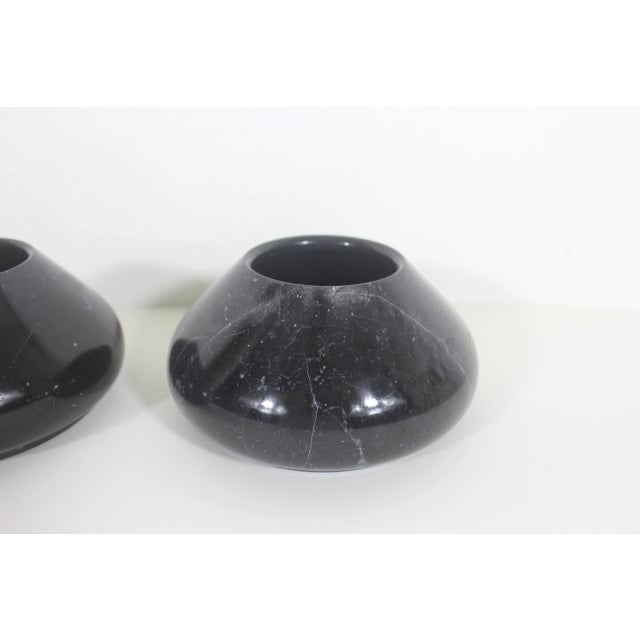 Stone Vintage Carved Black Stone Vases Soapstone, a Pair For Sale - Image 7 of 8