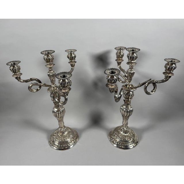 Antique Rococo Candleholders in 950 Silver, 1907, Set of 2 For Sale - Image 4 of 11