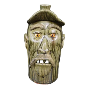 Whimsical Terra-Cotta Face Jug