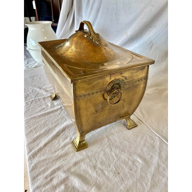 Metal Late 19th Century English Brass Fireplace Box For Sale - Image 7 of 12