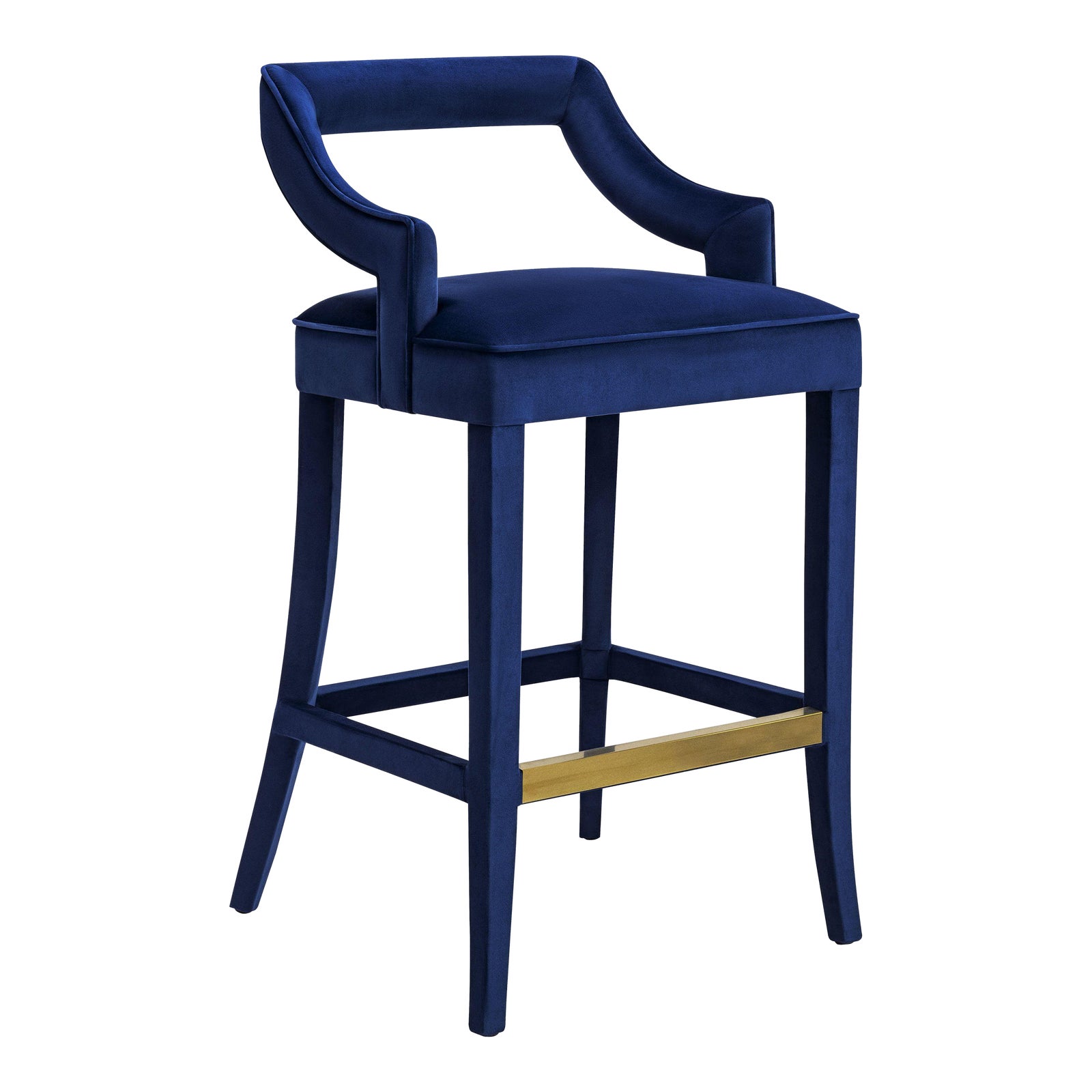 Tiffany Navy Velvet Counter Stool Chairish