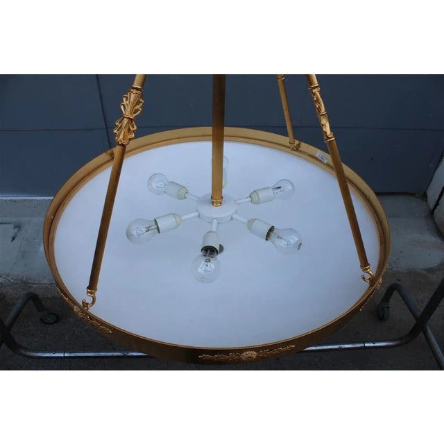 Round Chandelier in Brass and Murano Glass, 1970s For Sale - Image 12 of 18