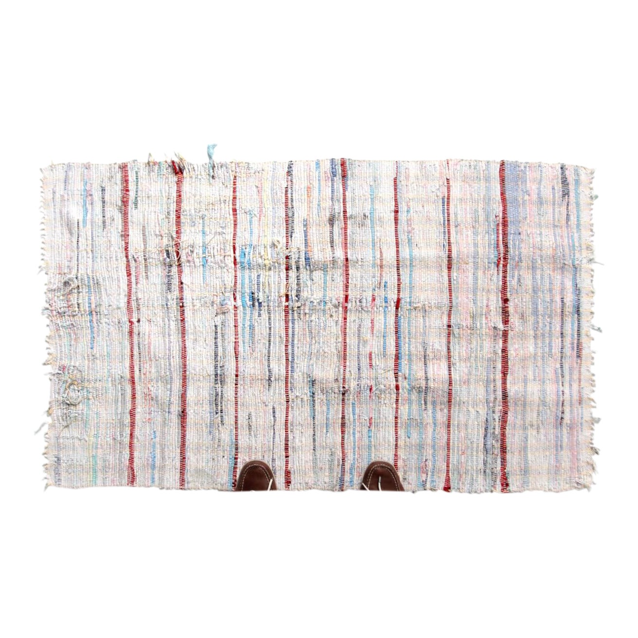 Vintage Striped Farmhouse Rag Rug | Chairish
