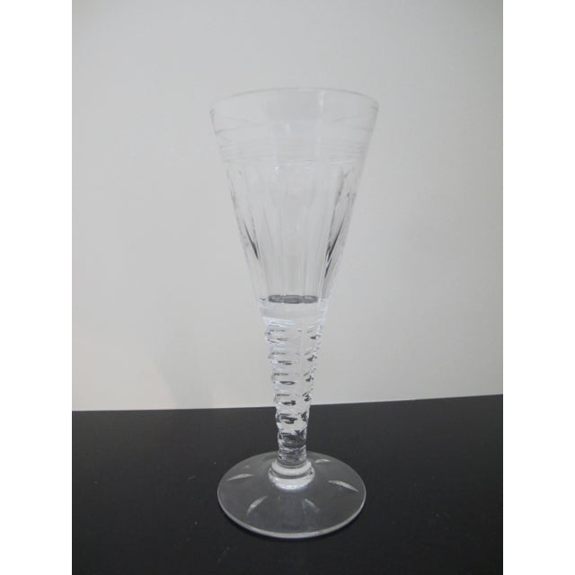 Mid 20th Century Stuart England Crystal Oleta 5 7/8" Small Claret Wine Glass Goblet Set of 2 For Sale - Image 5 of 5