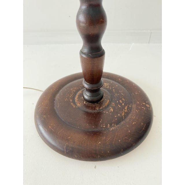 Brown Vintage Art Deco Barley Twist Turned Oak Floor Lamp, 1930s For Sale - Image 8 of 17