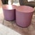 Pair of Vintage 1980’s Rolling Mauve Laminate Drum Side Tables For Sale - Image 4 of 8