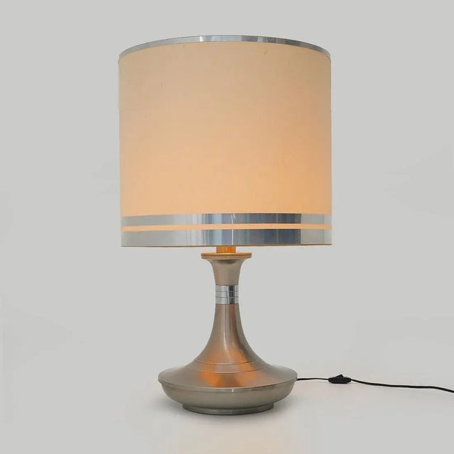 Metal Table Lamp with Fabric Shade, 1970s For Sale - Image 6 of 13