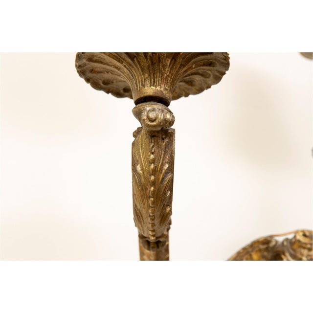 19th Century Antique Two-Light Gilt-Wood French Rococò Wall Sconces - a Pair For Sale - Image 5 of 8