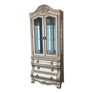Metallic Champagne Bombe China / Display Cabinet For Sale