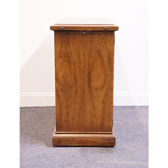 Drexel Furniture Solid Pecan Mediterranean Old World 76" Flip Top Server Buffet W. Caned Doors For Sale - Image 15 of 15
