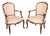 1940's Pair French Louis XV Style Carved Armchairs For Sale