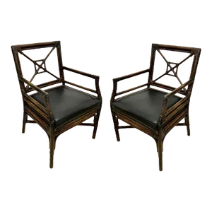1970s Pair of McGuire Target Back Chairs - Two Pairs Available