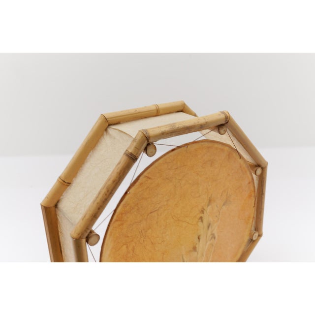 Wood Large Mid-Century Modern Japanese Wall Lamp in Bamboo and Rice Paper, 1960s For Sale - Image 7 of 13