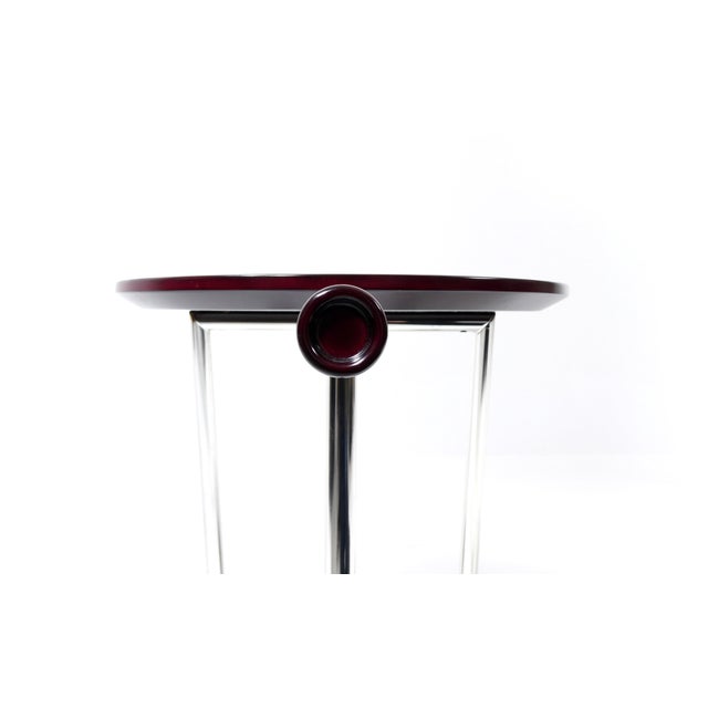 Maroon Italian Vintage Baisity Side Table by Antonio Citterio for B&B Italia, 1980 For Sale - Image 8 of 18