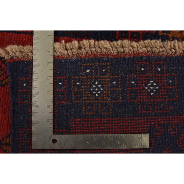 Baloch Rug 3’10” X 6’5” Red Wool Vintage Tribal Hand-Knotted Oriental Carpet For Sale - Image 14 of 14