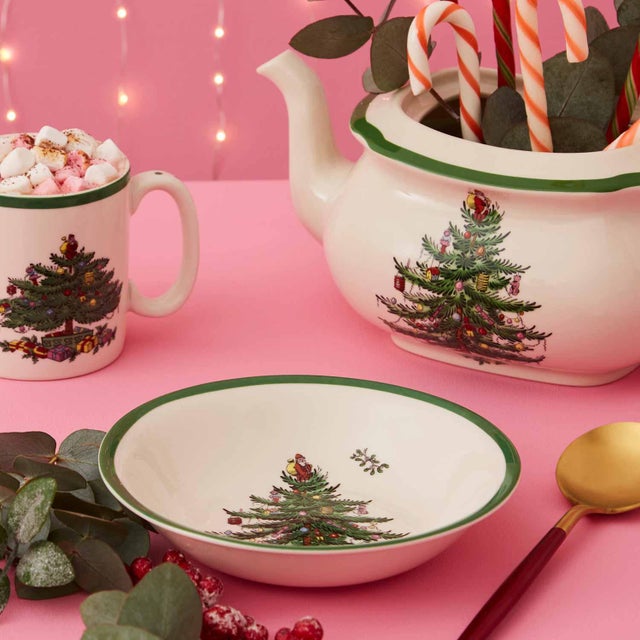 Ceramic Spode Christmas Tree Ascot Cereal Bowl 8" - Set of 4 For Sale - Image 7 of 8