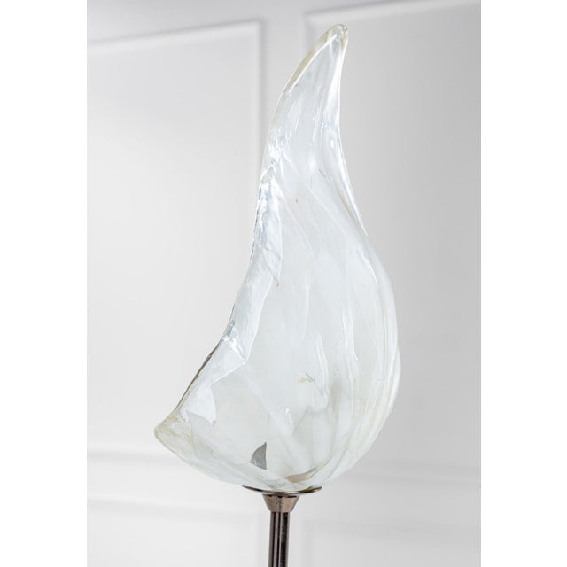 Leaf Floor Lamp in Transparent and White Murano Glass from La Murrina, 1980s For Sale - Image 4 of 15