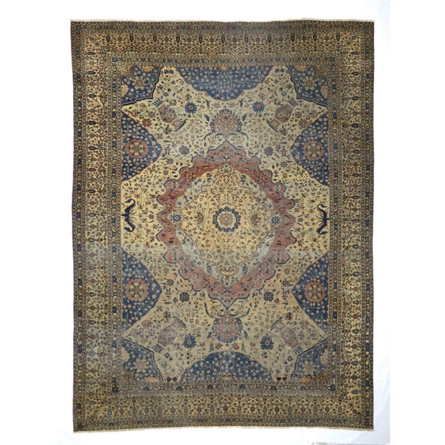 Antique Persian Mohtasham Kashan Rug 7’5” x 10’0". The Revival Period rugs woven by two generations of Mohtashams, from...