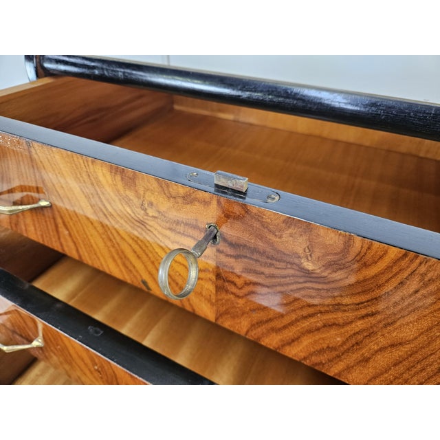 Art Deco Chest of Drawers with Glass Top and Brass Handles, 1950 For Sale - Image 14 of 18