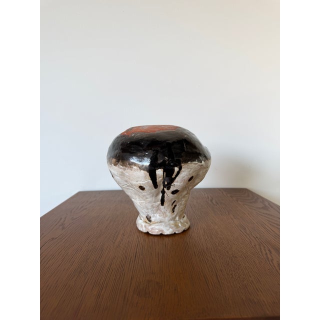 1970's Vintage Polly Abstract Studio Art Pottery Ceramic Vase - Signed For Sale - Image 10 of 17