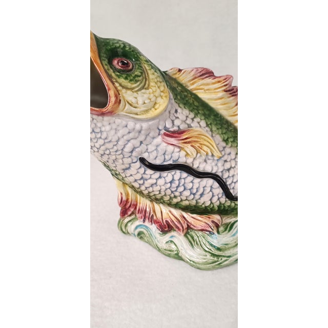 Horizontal Fish-Shaped Ceramic Jug, 1970s For Sale - Image 10 of 12