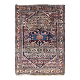 Antique Bibiakabad Rug With Layered Medallion and Geometric Design in Background For Sale