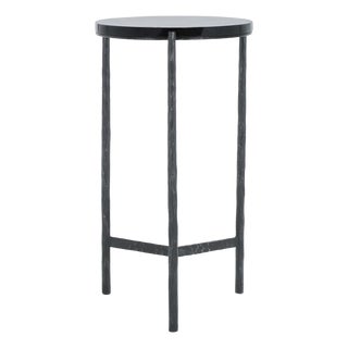Marylou Marble Top Drink Table in Black with Black Marble TOp For Sale