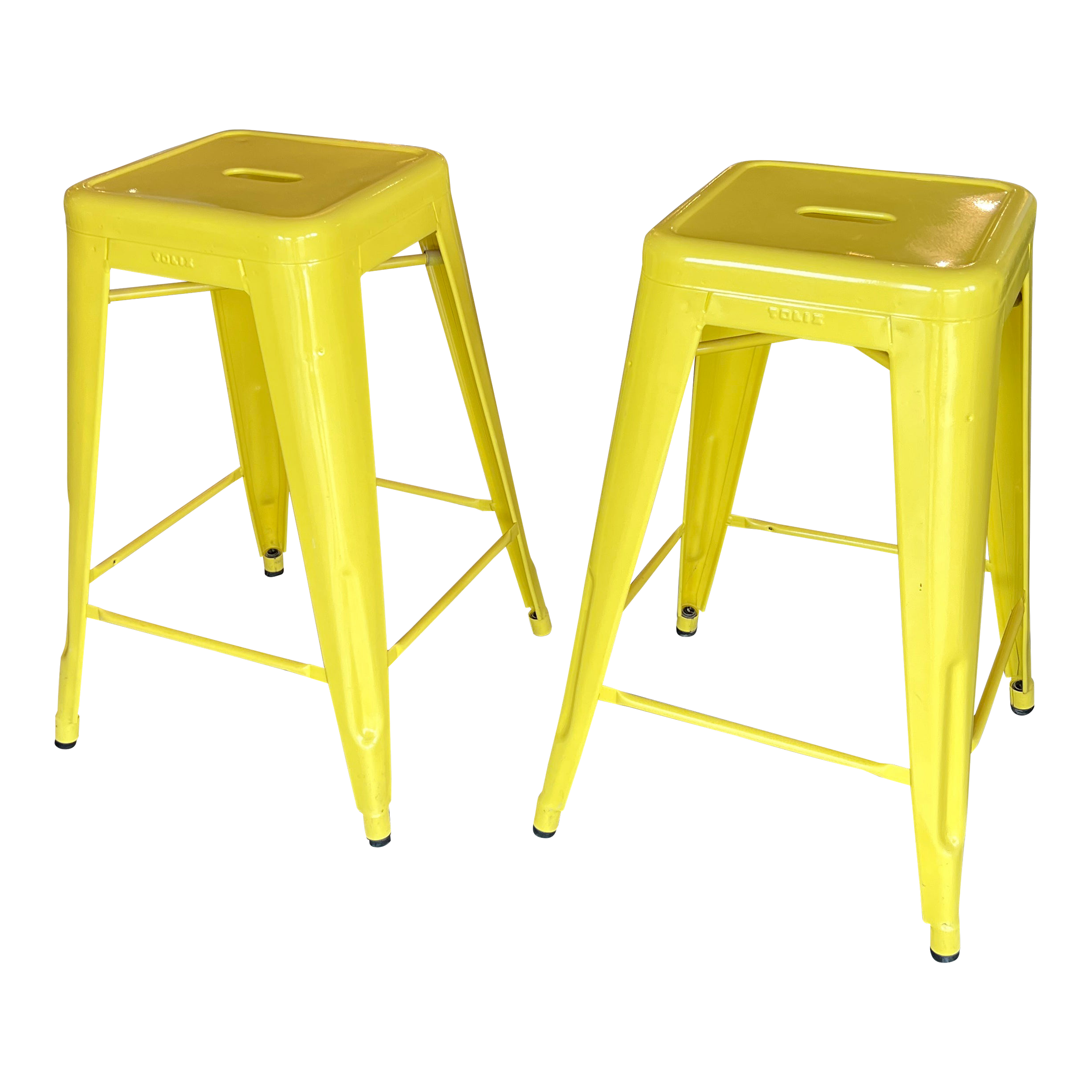 Tolix Xavier Pauchard Marais Yellow Counter Stools, Set of 2 - image 0
