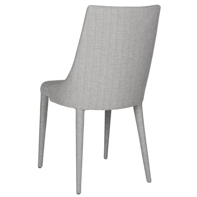 19''H Linen Side Chair, Grey - a Pair For Sale - Image 4 of 6