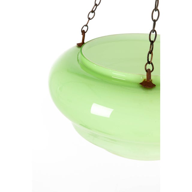Art Deco Green Ceiling Light For Sale - Image 3 of 9