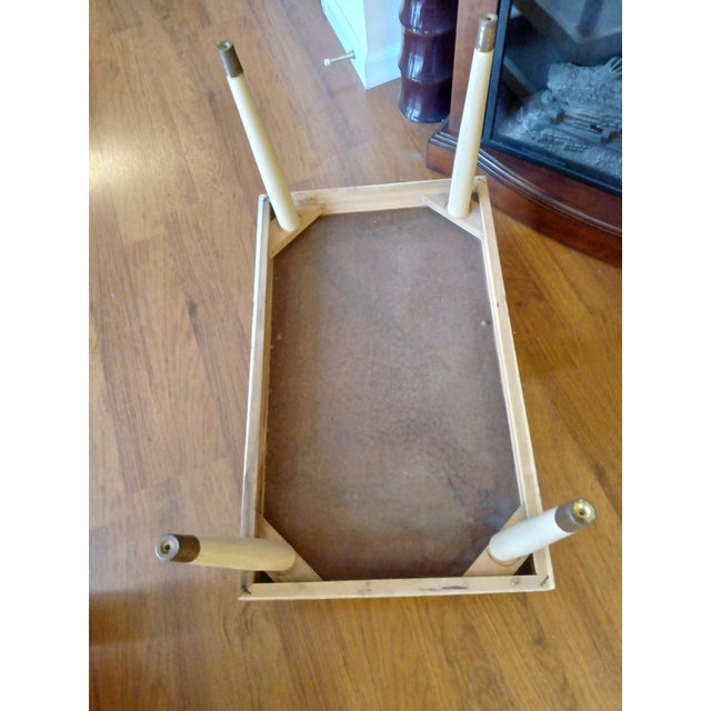 1950s Vintage 1950's Mid Century 2 Tier Blonde Step Table With Laminated Top For Sale - Image 5 of 5