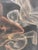 Large Vintage Drifting Biomorphic Abstract Ethereal Painting ﻿Offered for sale is a striking postmodern large-scale canvas...