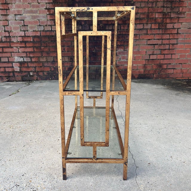 Vintage Maison Jansen Style Hollywood Regency Bespoke Hand Gilt Etergeres Bookcase-Newly Painted For Sale In Mobile - Image 6 of 12