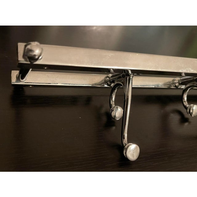 French Art Deco Coat Rack Hanger - Swivel Hooks 1940s, Chrome Plate For Sale - Image 6 of 12