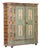 Folk Art Rustic Farmhouse Painted Bridal Cabinet, 1825 For Sale