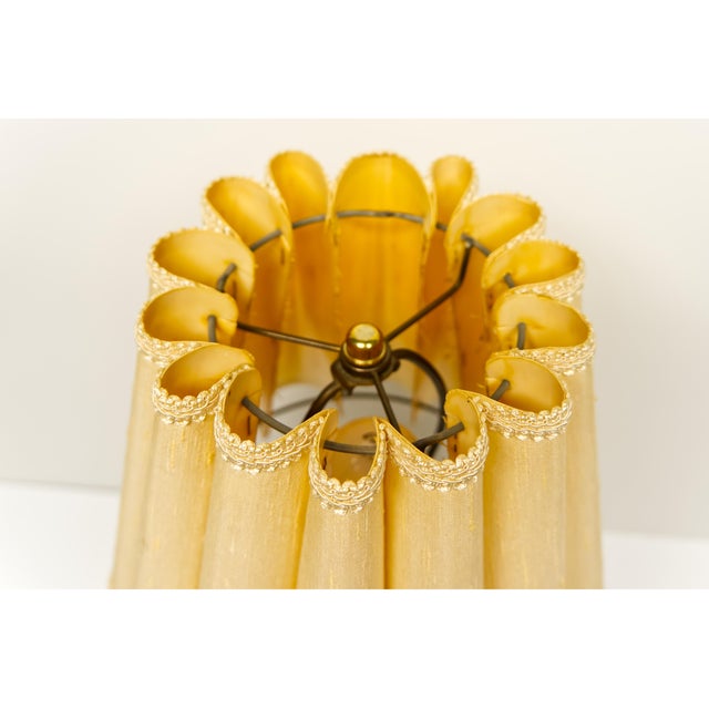 Victorian Porcelain Figure Table Lamp With Scallop Shade For Sale - Image 3 of 8